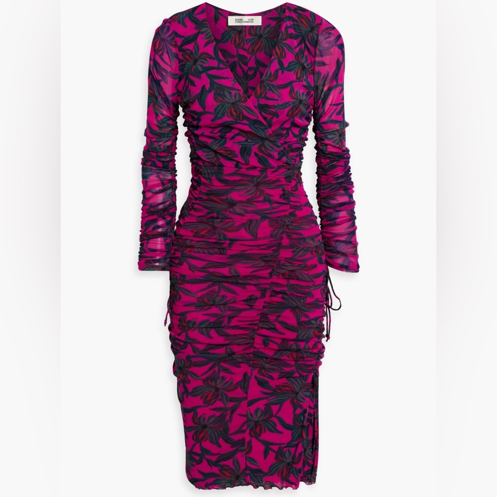 DIANE VON FURSTENBERG Rochelle stretch mesh sexy dress